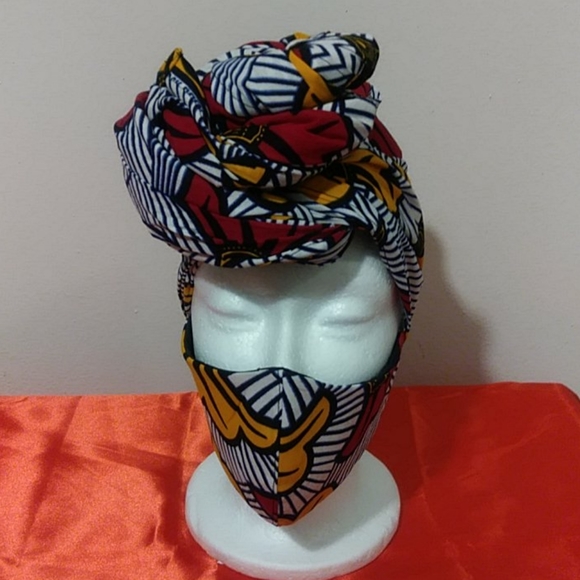 🔥Sale Stunning Ankara fabric headwrap and facema… - Picture 4 of 9